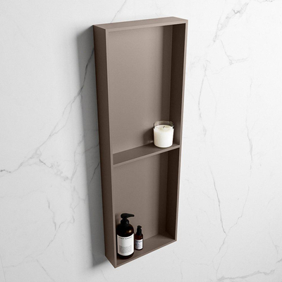 Mondiaz Easy nis 29.5x149.5x8cm - inbouw/opbouw - 2 open vakken - Solid surface - Smoke
