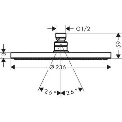 Hansgrohe Raindance S Douche de tête 240 1jet PowderRain Bronze brossé