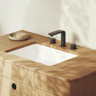 GROHE Lineare New wastafelkraan - m-size - 3 kraangaten - met waste - mat zwart