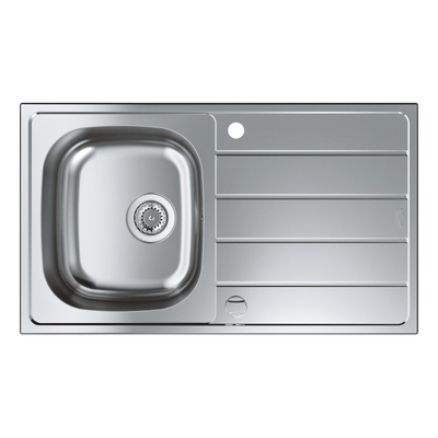 Grohe K200 Spoelbak - met afdruipgedeelte - 860x500mm - 1 bak 350x400x160mm - omkeerbaar - roestvrij staal RealSteel