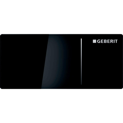 Geberit Omega70 bedieningplaat, 2-toets spoeling frontbediening voor toilet 11.2x5cm glas zwart
