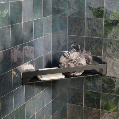 Hotbath Archie Design Douchekorf - hoekmodel - PVD - geborsteld gunmetal (antraciet)