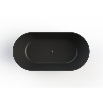 Arcqua Cusco Baignoire îlot 175x85x55cm marbre de synthèse Mat Noir