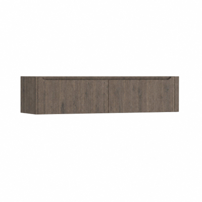 H&R Badmeubelen Juice Wastafelonderkast - 180x45x40cm - rechterhoek afgerond - 2 lades - geïntegreerde greep - Tucson oak
