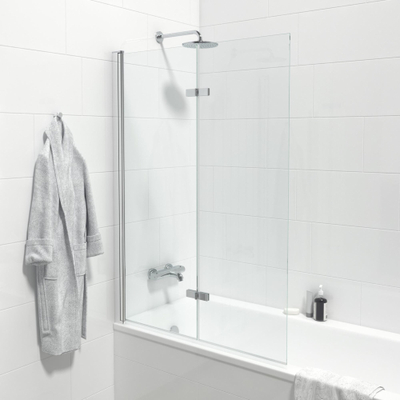 FugaFlow Efficiente Vetro Pare-baignoire - 2 pièces pivotantes - 110x150cm - verre de sécurité 6mm - anti-calcaire - chrome