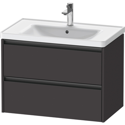 Duravit ketho 2 meuble sous lavabo avec 2 tiroirs 78.4x45.5x54.9cm avec poignées anthracite graphite super mat