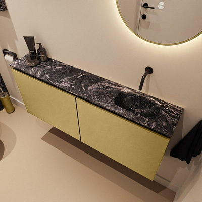 MONDIAZ TURE-DLUX Meuble de toilettes 120 cm Oro. EDEN lavabo Lava position droite. Sans trou de robinet.