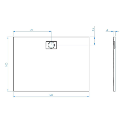 Xenz Flat Plus Douchebak - 140x100cm - Rechthoek - Antraciet mat