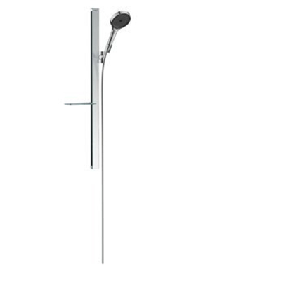 Hansgrohe Rainfinity Ensemble barre coulissante avec douchette 3 jets 130 cm avec porte-savon 90 cm et flexible de douche 160 cm EcoSmart chrome