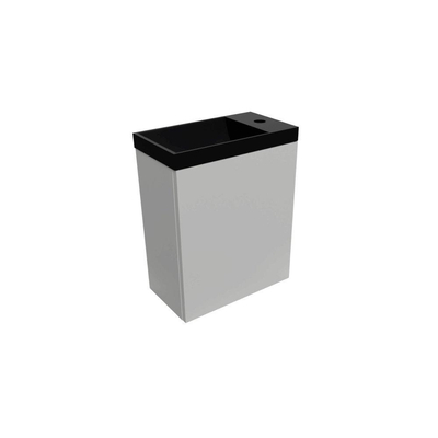 Arcqua Luna Fonteinset 54.3x39.7x21.8cm Glans Wit met marble fontein zonder overloop mat zwart