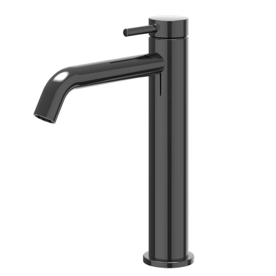 Ivy Bond wastafelkraan - opbouw - 1-gats - voorsprong 14.9cm - PVD - glans zwart chroom (zwart)