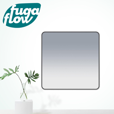 FugaFlow Eccelente Arredo 2.0 Square Miroir carré 100x100cm arrondi cadre noir mat