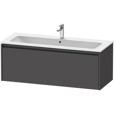 Duravit ketho 2 meuble de lavabo avec 1 tiroir pour lavabo simple 121x48x44cm avec poignée anthracite graphite mat