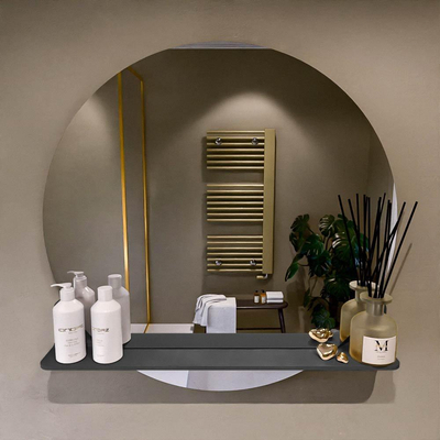 Miroir de salle de bain Mondiaz SPOT - rond 80cm - plan de miroir - couleur Gris Foncé