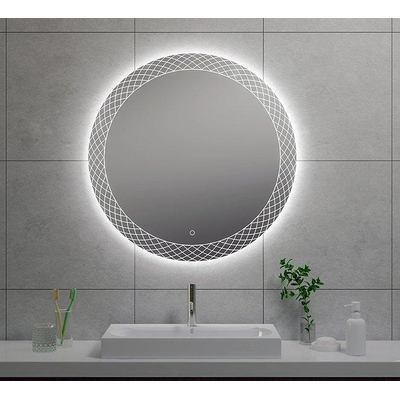 Wiesbaden Deco miroir rond avec LED, dimmable 80 cm