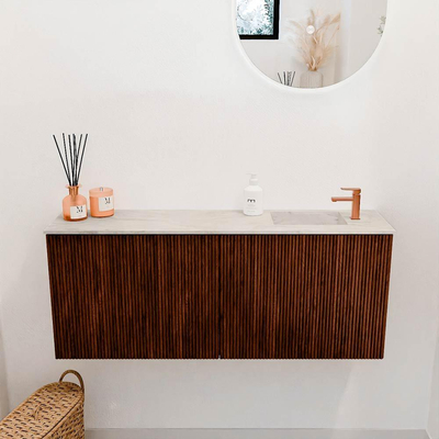 Mondiaz JOYA-DLUX 100cm toiletmeubel - kleur Ruby - Wastafel FAYE positie Rechts 1 kraangat kleur Ostra.