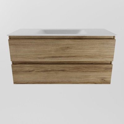 Mondiaz Aivy badmeubelset - 100x45x50cm - 0 kraangaten - 1 wasbak talc Solid surface - Midden - 2 lades - Zonder spiegel - Melamine Chai