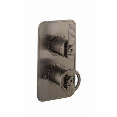 Crosswater Union Finition de robinet de douche - 2 poignées - (doit être combiné avec WLBP1000R+ ou WLBP1500R+) black chrome brossé (gunmetal) Poignée