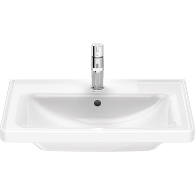 Duravit d-neo lavabo avec wonderglass 65x48x16.5cm 1 trou pour robinetterie rectangle céramique blanc