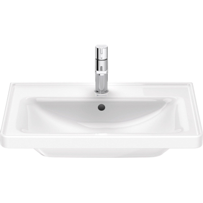 Duravit D-Neo lavabo avec WonderGliss 65x48x16.5cm 1 trou de robinet rectangulaire Céramique Blanc