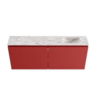 MONDIAZ TURE-DLUX Meuble de toilettes 120 cm Fire. EDEN lavabo Glace position droite. Avec 1 trou de robinet.