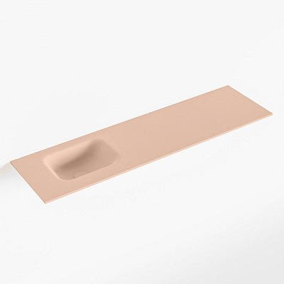 Mondiaz LEX Fontaine - 110x30x0.9cm - lavabo gauche - sans trous de robinet - pour meuble de toilettes - solid surface - rosee