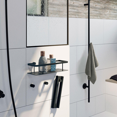 Smedbo House Handdoekhaak - 2x2cm - 2 stuks - mat zwart SHOWROOMMODEL