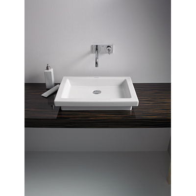 Duravit 2nd floor lavabo à poser sans trop-plein sans plage de robinetterie 58x41,5cm avec WG blanc