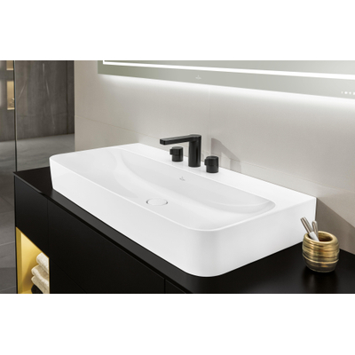 Villeroy & Boch Finion Lavabo - 1000 x 470 x 165 mm - Blanc Alpin CeramicPlus - avec trop-plein dissimulé - rectifié