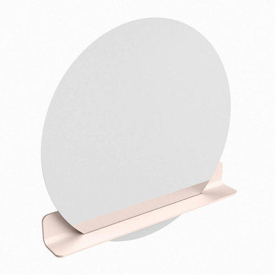 Miroir de salle de bain Mondiaz SPOT - rond 90cm - plan de miroir - couleur Rosee