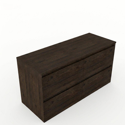 Saniclass Holz Pure Badkamermeubelset - 120x45x60cm - topblad - zonder kraangaten - 4 lades - Eiken Charcoal