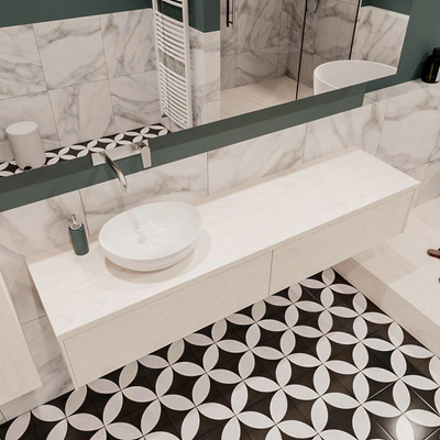 Mondiaz LUSH Meuble salle de bains Underlayment 2 tiroirs 180x30x45cm lavabo BARCO Gauche sans trou de robinet
