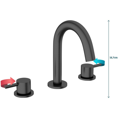 Crosswater MPRO Wastafelkraan inbouw - uitloop 13.5cm - mat zwart