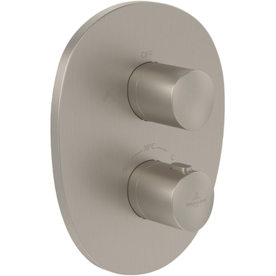Villeroy & Boch Antao Mitigeur encastré avec robinet d'arrêt 2 voies - Nickel brossé mat (inox)
