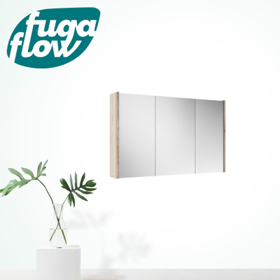 FugaFlow Eccelente Arredo miroir salle de bain armoire de toilette - 100x63x16cm - comprend des panneaux latéraux - Bouleau (bois)