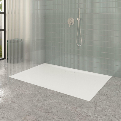 Villeroy & Boch Ecora douchebak - 150x100x3.5cm - afvoer lange zijde - white alpine (wit)