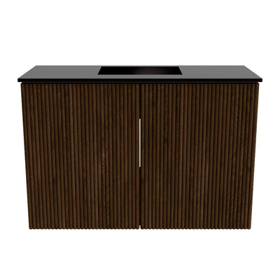 Mondiaz JOYA 60cm toiletmeubel - kleur Walnut - Wastafel FAYE positie Midden Zonder kraangat kleur Urban.