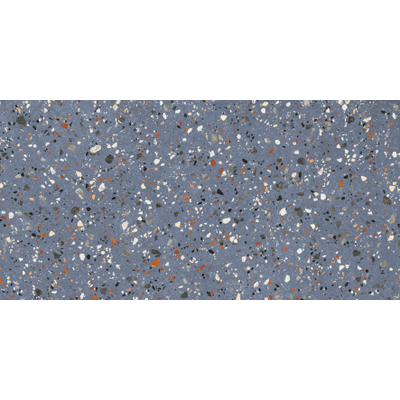 Prissmacer Cerámica Gobi Carrelage Terrazzo - 60x120cm - rectifié - Bleu mat