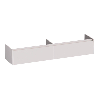 BRAUER Embrace Meuble de salle de bains pour lavabo - 198x35x45.5cm - 2 tiroirs à fermeture en douceur - sans poignées - 2 découpes pour siphon - sable mat