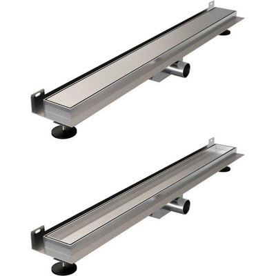 Brauer Caniveau de douche montage mur, y compris grille de carrelage (réversible)