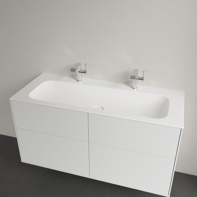 Villeroy & Boch Finion Lavabo pour meuble 120x50cm 2 trous de robinet Ceramic+ stone white