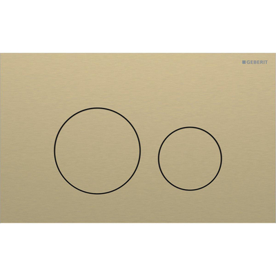 Plaque de commande Geberit Sigma40 - chasse d'eau à 2 boutons - rond - inox - laiton brossé