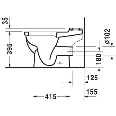 Duravit Starck 3 WC à poser à fond creux EH sans réservoir avec Wondergliss Blanc