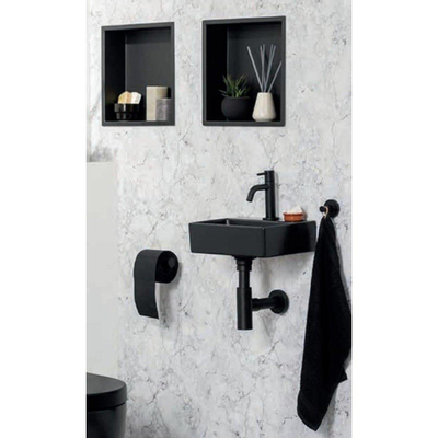 Saniclass Hide luxe Inbouwnis - 30x30x7cm - met flens - zwart mat SHOWROOMMODEL