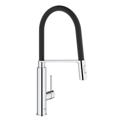 GROHE Concetto Robinet de cuisine avec mousseur extractible et inverseur automatique de jet douche à mousseur chrome