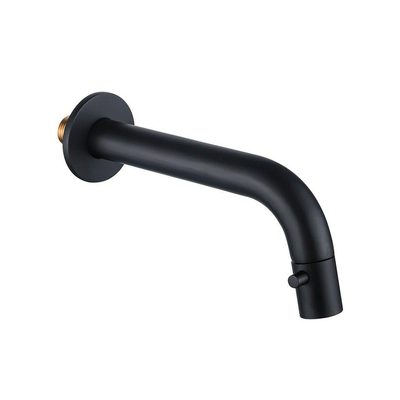 Fugaflow Efficiente Pietra Ensemble lave-mains – 40 x 21,5 x 12 cm – lisse – demi-rond – céramique – robinet pour lave-mains noir mat – bonde d’évacuation – siphon extra-plat – blanc brillant