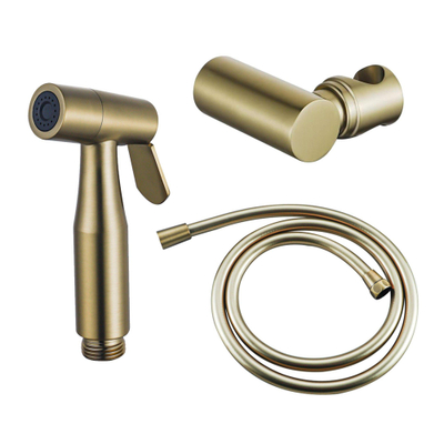 FugaFlow Eccelente Ensemble d'accessoires bidet - douchette à main - flexible 150cm - support - Laiton brossé PVD (Or)