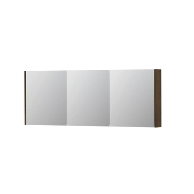 INK SPK1 spiegelkast – 160x60x14 cm – 3 deuren, dubbelzijdige spiegeldeuren – Fineer Chocolate