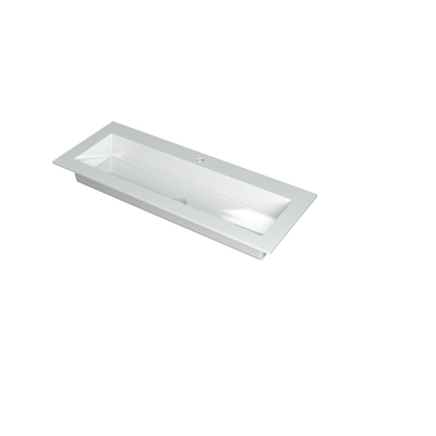Ink kraft lavabo 100x1x45cm 0 trous pour robinet 1 évier polystone blanc brillant