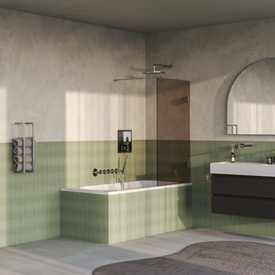 BRAUER Void Badwand - 80x140- brons glas - incl. glascoating - geborsteld RVS PVD